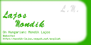 lajos mondik business card
